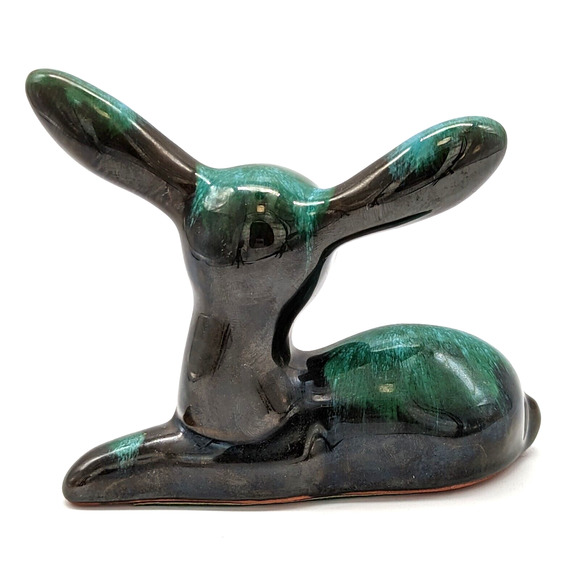 Blue Mountain Pottery Fawn Drip Glaze Blue Green Brown Redware Vintage - Picture 3 of 12